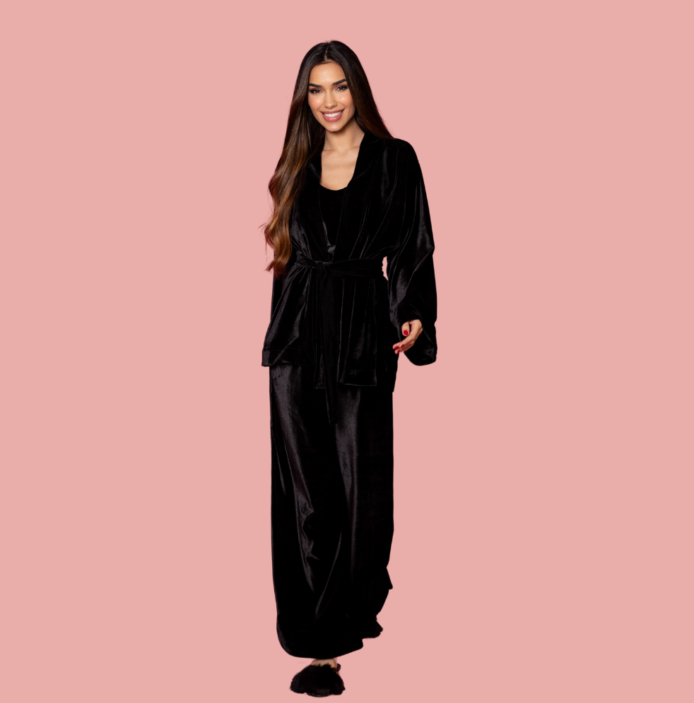 Kit Completo – 3 Peças (Kimono + Calça + Blusa)